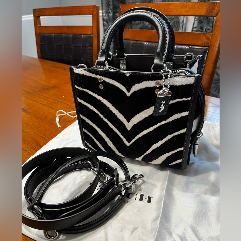 Coach Rogue 20 Zebra Haircalf